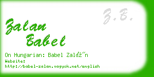 zalan babel business card